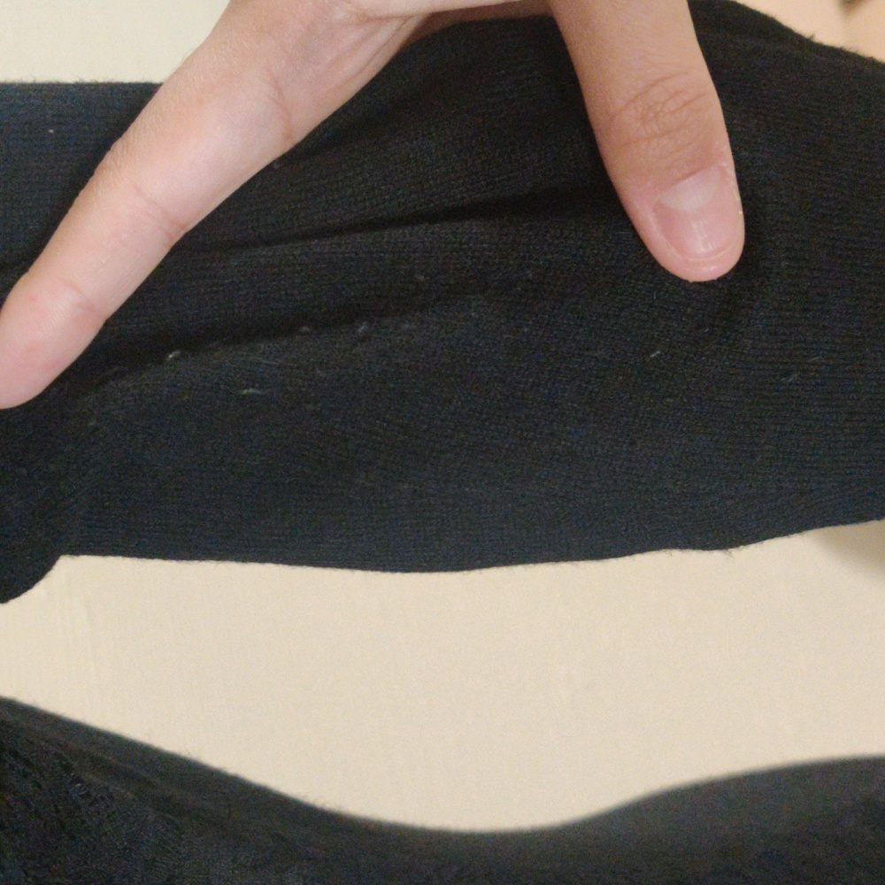 Vince Camuto black & gray colorblock 3/4 sleeve bodycon dress w lace accents_PS - Picture 8 of 10